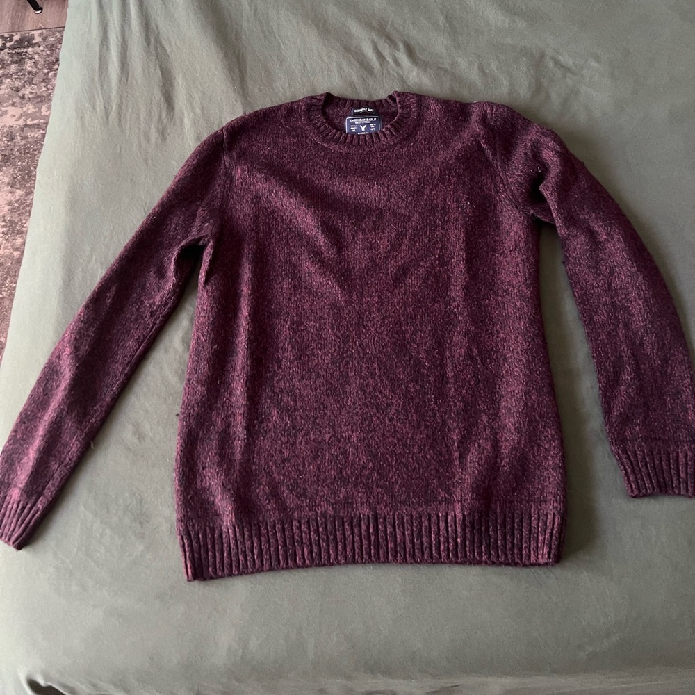 American Eagle Outfitters Maroon Crewneck Sweater